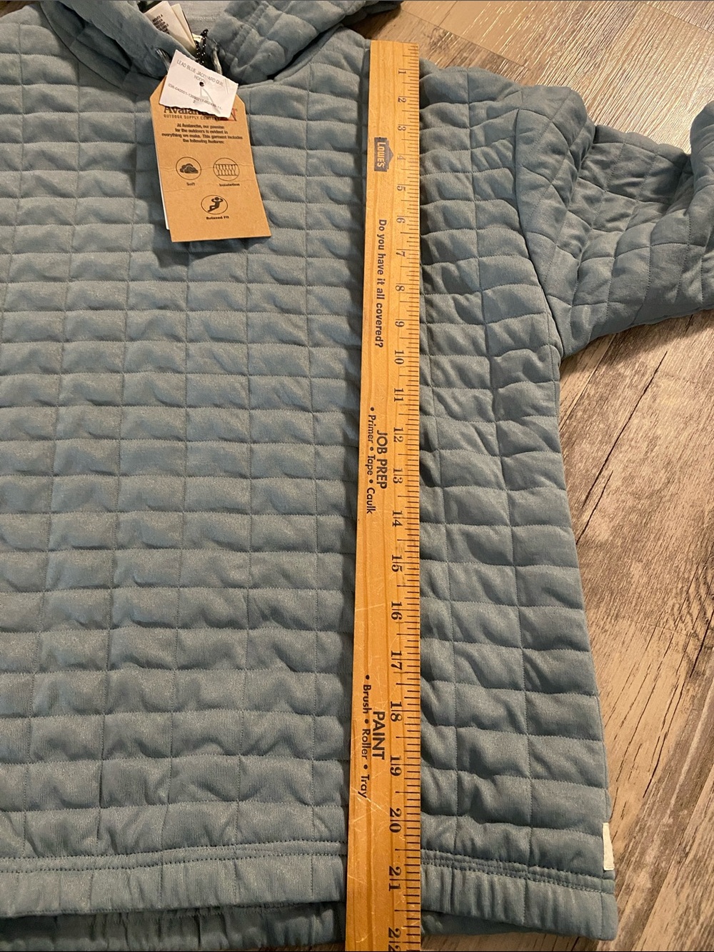 NWT Avalanche Outdoor Supply Lead Blue Jaquard Quilted Hoodie Size SMALL - Picture 10 of 11